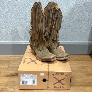 Twisted X Tan Fringe Western Boots